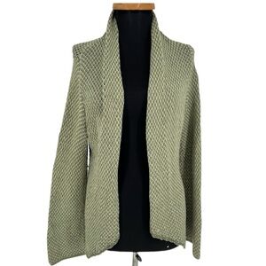 Wooden Ships Green Open Front Cotton Green‎ Cardigan